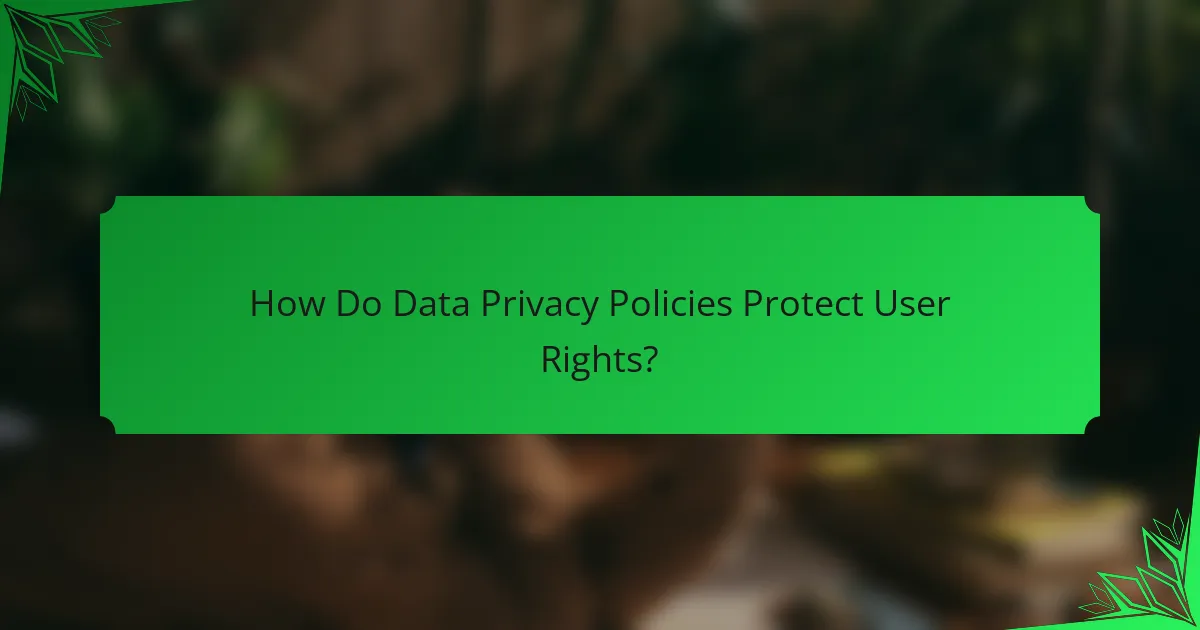 How Do Data Privacy Policies Protect User Rights?