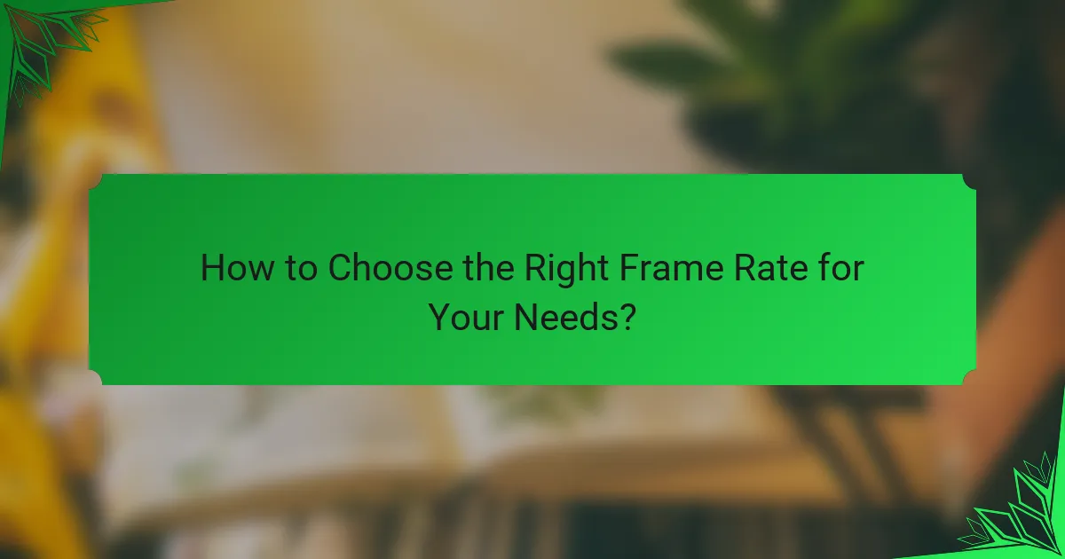 How to Choose the Right Frame Rate for Your Needs?